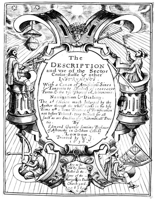 Title page of "The Description and Use of the Sector" by Edmund Gunter, 1636. Creator: Unknown.