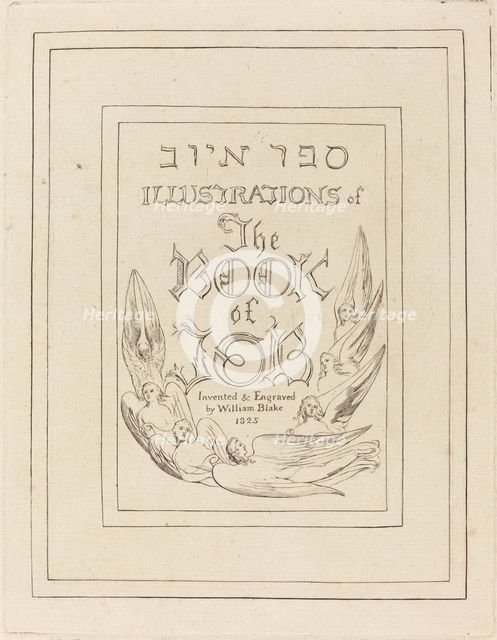 Title-Page of the Engraved Illustrations to the Book of Job, 1825. Creator: William Blake.