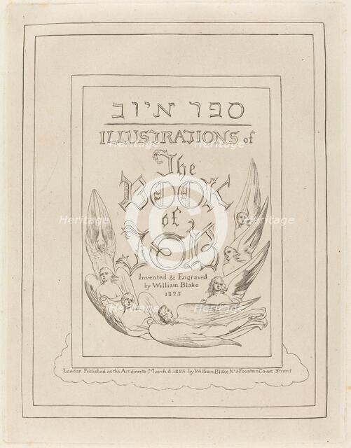 Title-Page of the Engraved Illustrations to the Book of Job, 1825. Creator: William Blake.