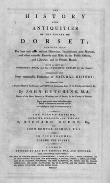 Title page of The History and Antiquities of the County of Dorset 1815. Creator: Unknown