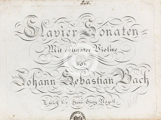 Title page of the six sonatas for violin and obbligato harpsichord, Between 1800 and 1805.