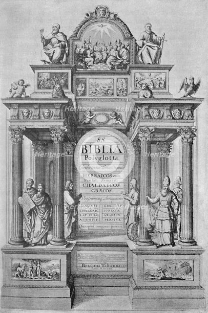 'Title-Page of Walton's Polyglot Bible', 1657, (1904). Artist: Wenceslaus Hollar.