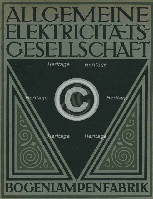 Title page of an AEG product brochure. Artist: Behrens, Peter (1868-1940)