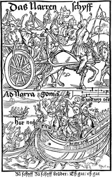 Title page of an edition of Ship of Fools, by Sebastian Brant, 1494. Artist: Albrecht Dürer
