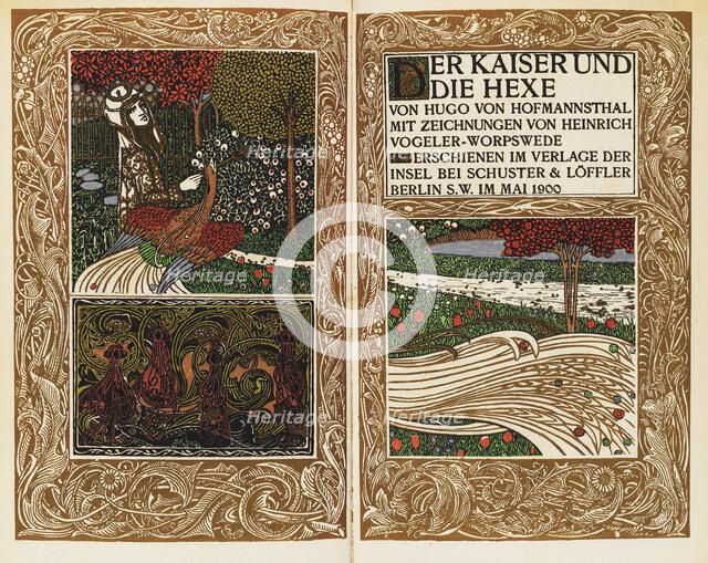Title page of "Der Kaiser und die Hexe (The Emperor and the Witch)" by Hugo von Hofmannsthal, 1900. Creator: Vogeler, Heinrich (1872-1942).