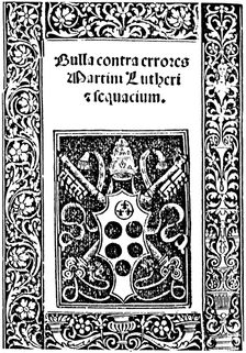 Title page of Leo X's Papal Bull, 1520