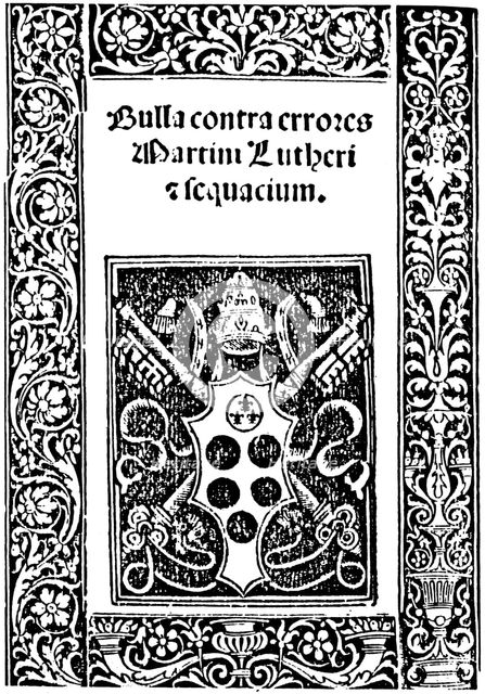 Title page of Leo X's Papal Bull, 1520. Artist: Unknown