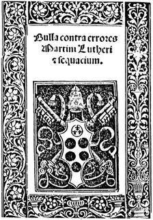 Title page of Leo X's Papal Bull, 1520