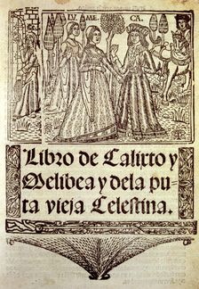 Title page of Libro de Calixto y Melibea y la puta vieja Celestina (Book of Calixto and Melibea…