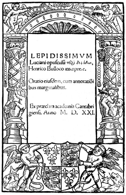 Title page of Lucian, 1521, (1893). Artist: Unknown