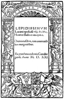 Title page of Lucian, 1521, (1893)