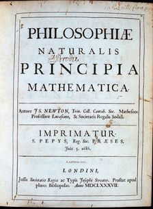 Title page of Newton's Philosophiae Naturalis Principia Mathematica, 1687