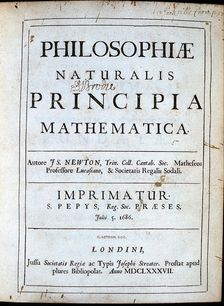 Title page of Newton's Philosophiae Naturalis Principia Mathematica, 1687