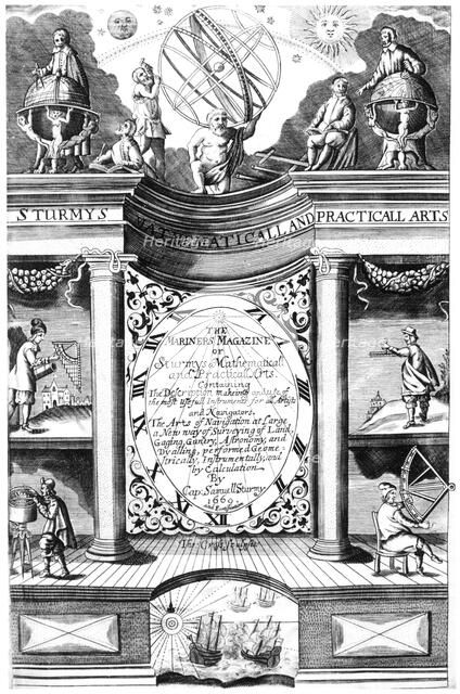 Title page of Samuel Sturmy, Mariners Magazine, London, 1669. Artist: Samuel Sturmy