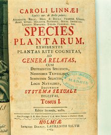 Title page of Species plantarum by Charles Linnaeus, 1762