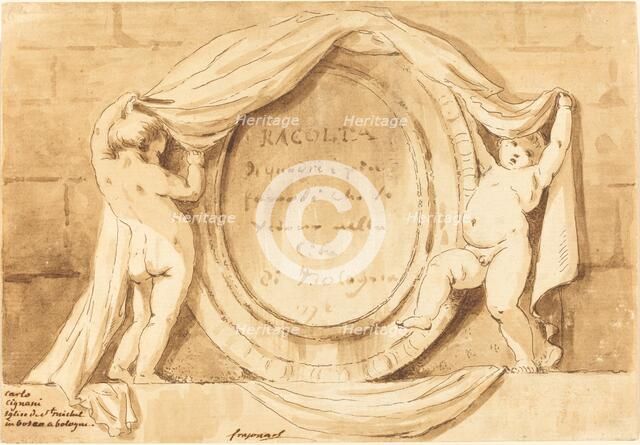 Title Page: Oval Design from the Church of San Michele de Bosco, Bologna, 1772. Creator: Jean Claude Richard Saint-Non.