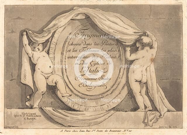 Title Page: Oval Design from the Church of San Michele de Bosco, Bologna, 1772. Creator: Jean Claude Richard Saint-Non.