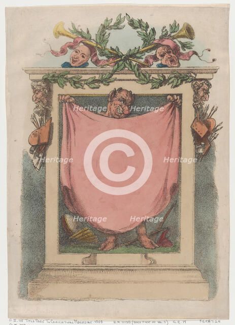 Title Page, Rowlandson's Caricature Magazine, 1808., 1808. Creator: Thomas Rowlandson.