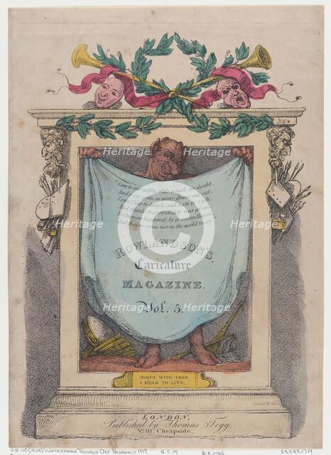 Title Page, Rowlandson's Caricature Magazine, Vol. 5, 1808., 1808. Creator: Thomas Rowlandson.