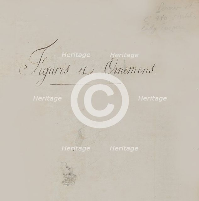 Title to Scrapbook containing Drawings and Several Prints of Architecture, Interi..., ca. 1800-1850. Creators: Workshop of Charles Percier, Workshop of Pierre François Léonard Fontaine.