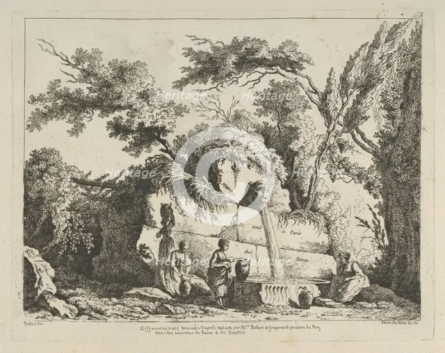 Titlepage from Differentes vues dessiné d'après nature... dans les environs de Rom..., 18th century. Creator:  Adélaide Allou.