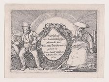 Titlepage, from Verscheyden Landtschapjes (Various Little Landscapes), Plate 1, ca. 1616, Creator: Willem Pietersz. Buytewech