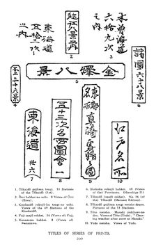 Titles of series of prints, 19th century (1925)