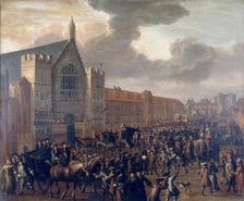 Titus Oates in the Pillory c1687. Creator: Unknown
