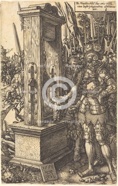 Titus Manlius Beheading His Son, 1553. Creator: Heinrich Aldegrever.