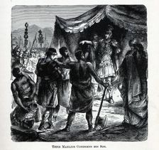 Titus Manlius Condemns His Son, 1882. Artist: Anonymous