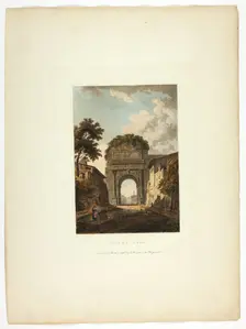 Titus's Arch, plate ten from the Ruins of Rome, published March 1, 1796. Creator: Matthew Dubourg