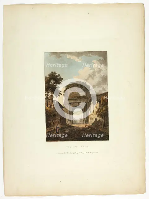 Titus's Arch, plate ten from the Ruins of Rome, published March 1, 1796. Creator: Matthew Dubourg.