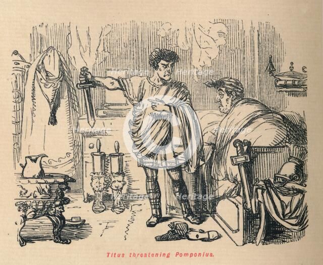 'Titus threatening Pomponius', 1852. Artist: John Leech.