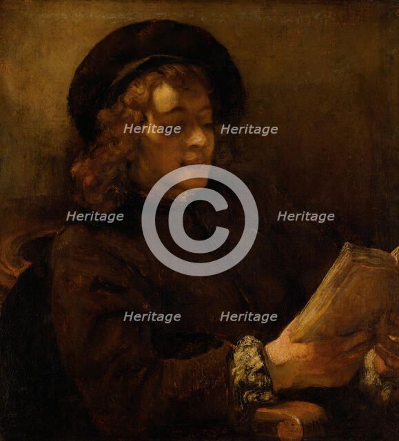 Titus van Rijn, the Artist’s Son, Reading, c. 1656. Artist: Rembrandt van Rhijn (1606-1669)