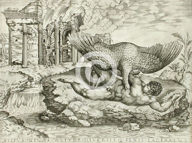 Tityus, c1540. Creators: Nicolas Beatrizet, Michelangelo Buonarroti.