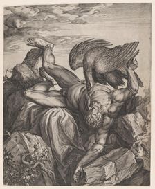 Tityus Punished in Hell, 1566. Creator: Cornelis Cort