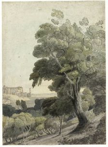 Tivoli, Showing Rome in the Distance, c.1781. Creator: Francis Towne