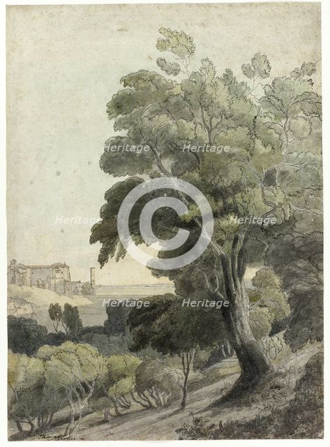Tivoli, Showing Rome in the Distance, c.1781. Creator: Francis Towne.