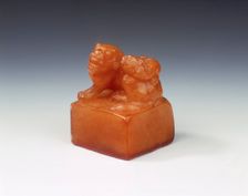 Tianhuang soapstone seal with Buddhist lion finial, Ming dynasty, probably 1st half of 17th century