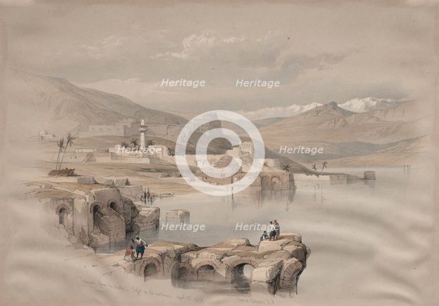 Tiberias, from the Walls, Safet in the Distance, 1839. Creator: David Roberts (British, 1796-1864).