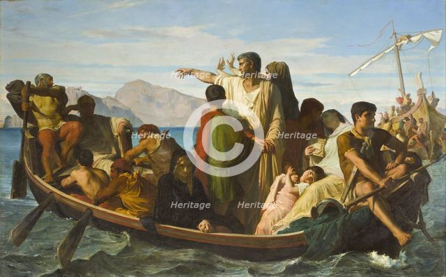 Tiberius exiles, 1850. Artist: Barrias, Félix-Joseph (1822-1907)