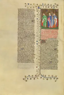 Tiberius, Messalina, and Caligula Reproach One Another in the Midst of Flames, about 1413-1415. Creators: Boucicaut Master, Workshop of the Boucicaut Master