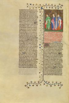 Tiberius, Messalina, and Caligula Reproach One Another in the Midst of Flames, about 1413-1415. Creators: Boucicaut Master, Workshop of the Boucicaut Master