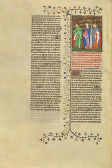 Tiberius, Messalina, and Caligula Reproach One Another in the Midst of Flames, about 1413-1415. Creators: Boucicaut Master, Workshop of the Boucicaut Master