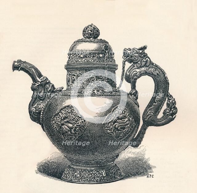 'Tibetan Tea-Pot with Dragon Spout and Handle Showing Chinese Influence', c1904. Artist: Unknown.