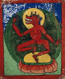 Tibetan fortune telling card. Creator: Unknown