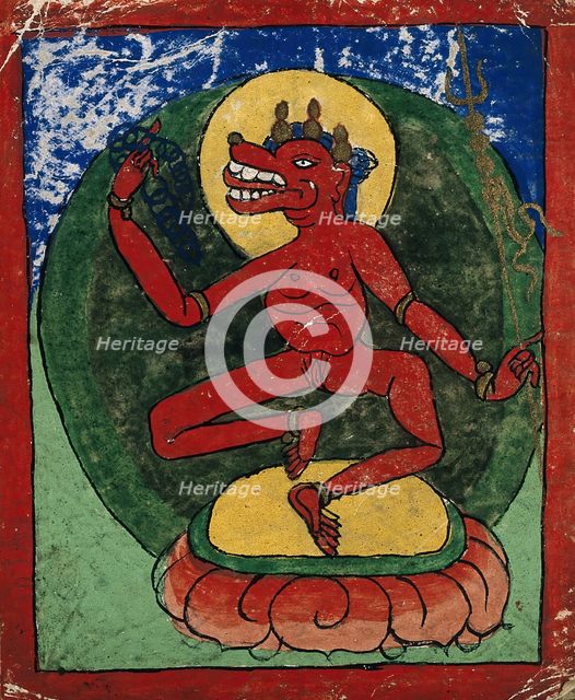 Tibetan fortune telling card. Creator: Unknown.
