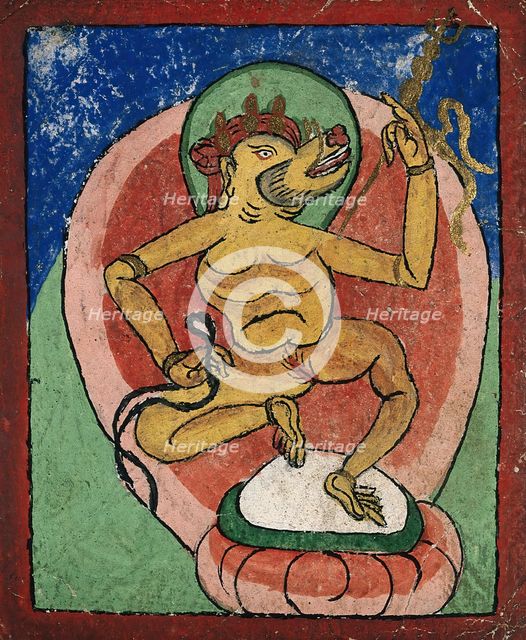 Tibetan fortune telling card. Creator: Unknown.