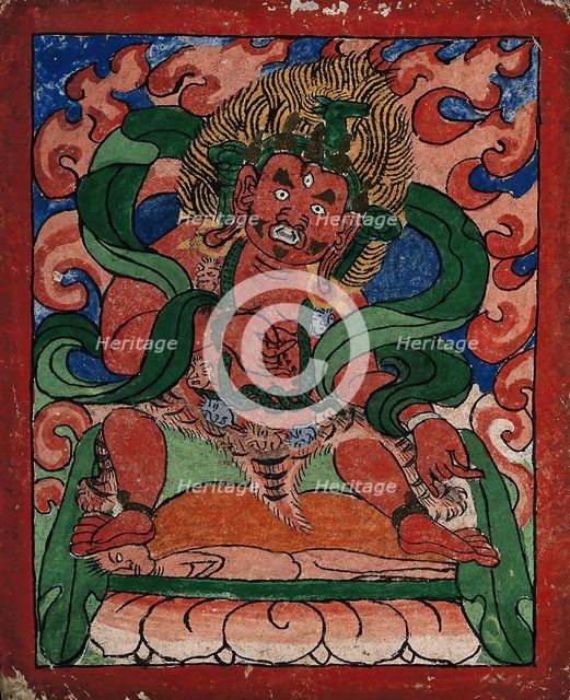 Tibetan fortune telling card. Creator: Unknown.