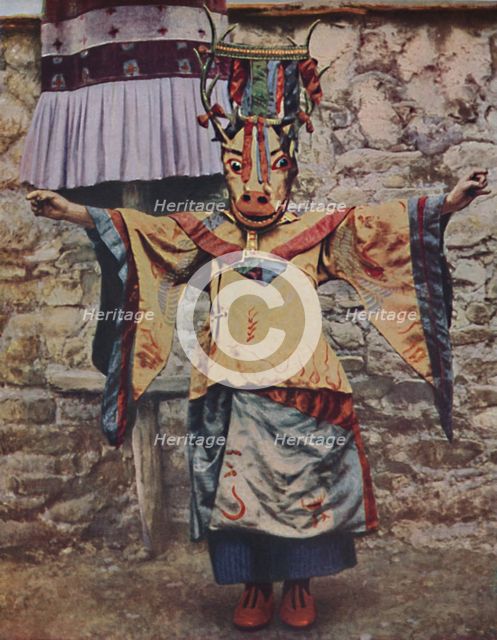 'Tibetan lama attired for the devil dance', c1935. Artist: Unknown.